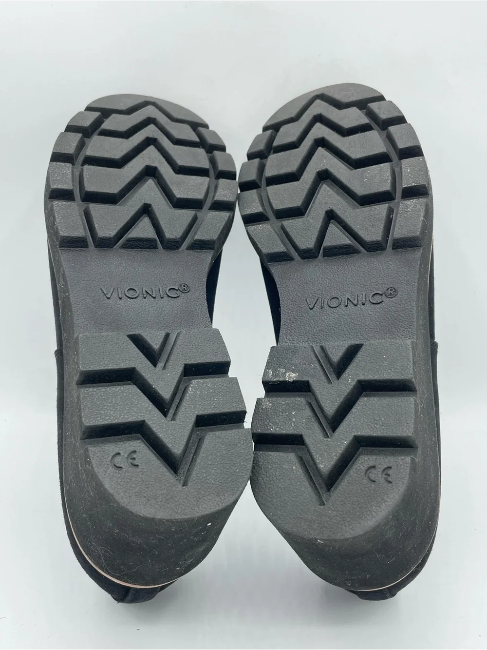 Vionic Willa Black Suede Wedge Loafers - Slip-On Comfort.
